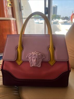 Versace Colorblock Medusa Top Handle Satchel - PALAZZO